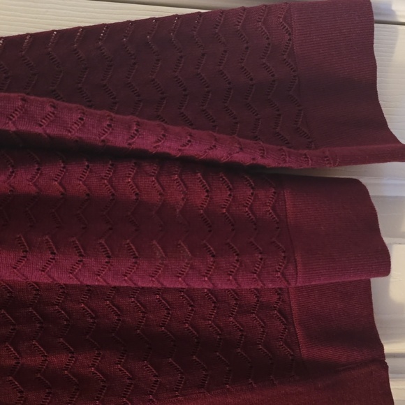 NINA LEONARD BRAND WOMEN'S BURGUNDY WINE OPEN CARDIGAN SHRUG SIZE LARGE - Picture 7 of 15